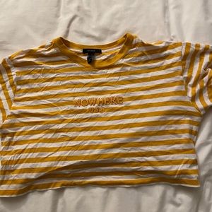 Yellow striped nowhere USA shirt